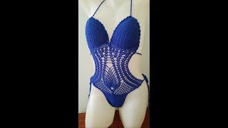 Traje de baño trikini a crochet  crochet pineapple monokini parte 2 [upl. by Eppillihp711]