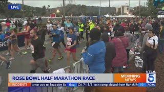 Runners take to the streets in Rose Bowl HalfMarathon [upl. by Giacopo]