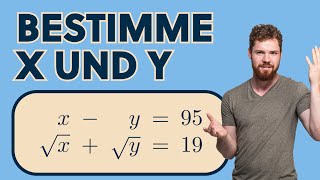 Mathe Olympiade  Gleichungssystem mit Wurzeln lösen Binomische Formel [upl. by Ialocin710]