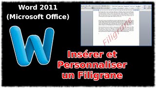 Tuto Créer et personnaliser un filigrane Word 2011 [upl. by Lara]