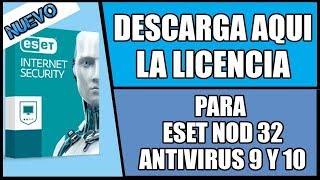 Nueva licencia para ESET NOD 32 ANTIVIRUS 9 10 Y 11  Para 32 y 64 bits [upl. by Lienhard268]