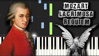 Mozart  Lacrimosa Requiem  Piano Tutorial Synthesia Download MIDI [upl. by Swetiana]