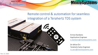 Remote control amp automation for seamless integration of a Terahertz TDS system IRMMWTHz 2020 [upl. by Reinert]