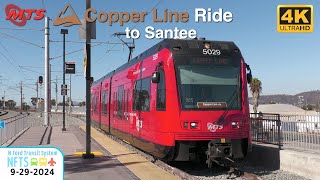 ⁴ᴷ⁶⁰ San Diego MTS Trolley Ride  New East County Connecter  Copper Line sdmts [upl. by Norek]