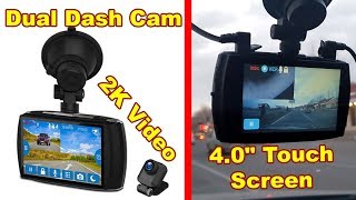 ZEDGE Dash Cam Pro Front and Rear 2K Video 40quot Touch Screen Parking mode GPS WDR GSensor [upl. by Ibbie]