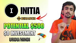 INITIA AIRDROP  BACKED BY BINANCE  NO INVESTMENT CRYPTO AIRDROP [upl. by Anekam]