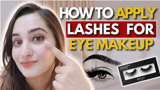 The Right Way to Apply Eye Lashes  During Eye Makeup How to Apply Lashes [upl. by Howland504]