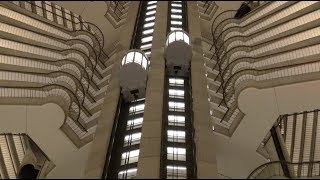 The famous OTIS Glass Elevators at the Marriott Marquis Atlanta GA high rise elevator 2018 [upl. by Athenian]