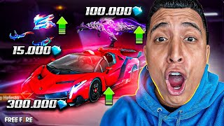 SACANDO TODO LO NUEVO con 100k de DIAMANTES en FREE FIRE [upl. by Demeyer]