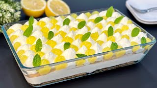 Dessert meraviglioso in 5 minuti 🍋Senza Forno incredibilmente delizioso Tiramisù al limone 🤩 [upl. by Enom848]