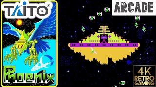 Phoenix Arcade  Taito 1980  4k Gameplay [upl. by Ylsew]