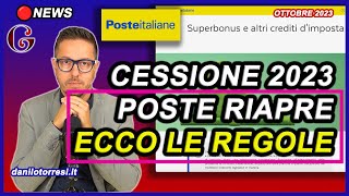 CESSIONE DEL CREDITO Superbonus 110 ultime notizie  POSTE ITALIANE riapre ecco i requisiti [upl. by Esilanna637]