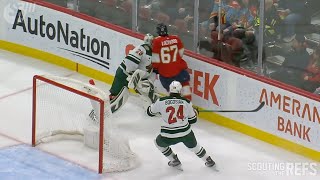 Panthers Lockwood Suspended Three Games for Goaltender Interference on Wilds Fleury [upl. by Lledra589]