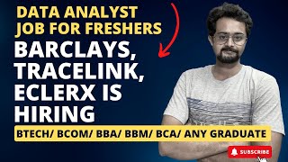 Data Analyst Jobs for Freshers  BTech BCA BCOM BBA BBM  Frontlinesmedia [upl. by Gardy]