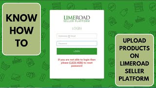 LimeRoad How To Upload Products On LimeRoad Seller Platform LimeRoadKnowHow [upl. by Warchaw222]