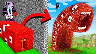 I Cheated With TRAIN EATER WORM In Minecraft Build Battle [upl. by Adnohser905]