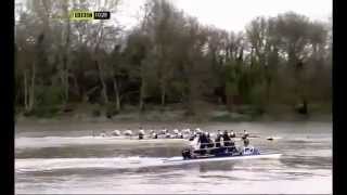 Swimmer interrupts Oxford v Cambridge Boat Race 2012 [upl. by Nanice65]