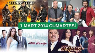 1 Mart 2014 Cumartesi Nostalji Reyting Sonuçları  Şefkat Tepe Arka Sokaklar Fatih Harbiye [upl. by Beka]