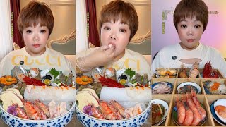 Seafood 19 Eat big Shrimp 🍤🦐🍤🦐mukbang chicken seafood eating dinner [upl. by Anastatius]