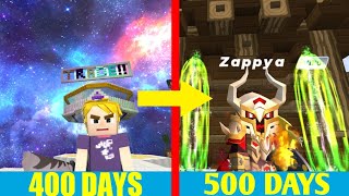 I Survived 500 DAYS On Skyblock  Blockman Go  FurtherXT [upl. by Enilram]