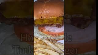 Homemade Juicy Ground Turkey Burger With Fries [upl. by Schear]