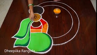 New Year Special Freehand Muggulu  Happy New Year Rangoli 2023Sankranthi Muggulu [upl. by Ardine]