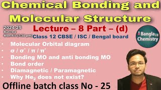 Chemical bonding Class 11 L8dBatch2molecular orbital diagram electron configurationbond order [upl. by Elleron296]