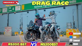 Drag race ns200 vs rs200 💪🔥 ns vs rs power 💪 Rishu rider 2 [upl. by Doxia]