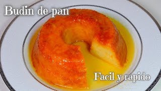 Budin de pan con caramelo FACIL Y RAPIDO [upl. by Wightman57]