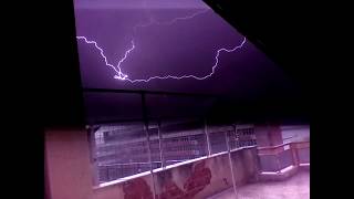 Kavala Greece Thunderstorm 1332018 Close Lightning Strikes [upl. by Lennor]