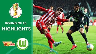 Tough fight in Berlin  Union Berlin vs VfL Wolfsburg 21  Highlights  DFBPokal  Round of 16 [upl. by Zaragoza]