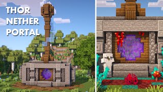 Minecraft  How to build Thors Hammer Nether Portal [upl. by Halden]