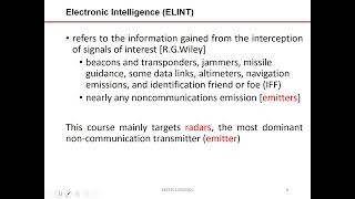 ELINT Overview Electronic Intelligence [upl. by Venetia]