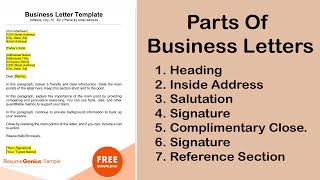 Lecture 13  Essential Parts Of Business Letters  Compulsory Parts  BCom Part 2 [upl. by Gagliano]