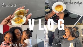 I installed my nieces first wig • FLUFFY PANCAKE RECIPE • Lazy kid free week amp Dentist appointments [upl. by Leverick389]