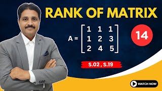 RANK OF MATRIX SOLVED EXAMPLES 14  UNIT  MATRICES TIKLESACADEMY [upl. by Ilah]