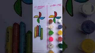 OIL PASTELS🆚 WATER COLOURS which colour is best 🤔👍♥️artshortvideoviralvideo [upl. by Nodnal]