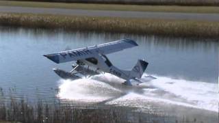 PZL104 Wilga 35 On Floats Water Takeoff CSU3 [upl. by Akimert]