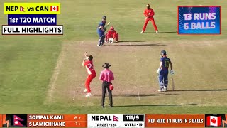 Nepal vs Canada 1st T20 Tri Series Cricket Match Highlights 2024  NEP vs CAN Match Highlights 2024 [upl. by Boleyn59]