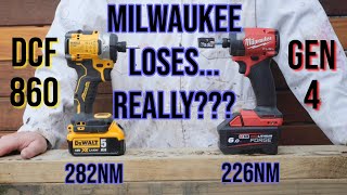 NEW DeWalt DCF860 DESTROYS Milwaukee Gen 4 Or Does it [upl. by Nibbs183]