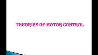 THEORIES OF MOTOR CONTROL [upl. by Assitruc]