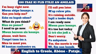 APRANN 100 FRAZ KI PI ITILIZE AN ANGLAIS  KOU ANGLAIS POU DEBITAN  Aprann pale angla [upl. by Linson]