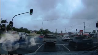 Aussiecams  Just add water and holden driver cant help themselves then crashes Geebung QLD [upl. by Winonah]