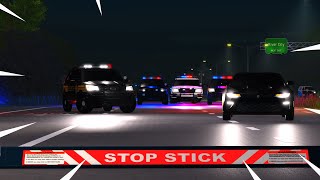 DRUNK DRIVER PURSUIT ON THE HIGHWAY TERMINATES WITH SPIKE STRIPS ERLC Realistic Roleplay [upl. by Robyn]