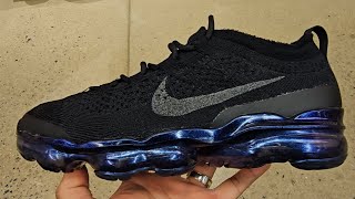 Nike Air VaporMax 2023 Flyknit Iridescent Black 4K POV  Don Alpha SKU FD3148001 [upl. by Ahsienet]