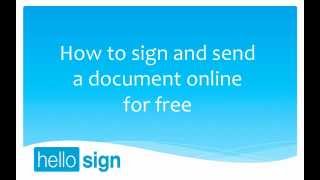 HelloSign Sign and send a document for free Paperless Method [upl. by Dina766]