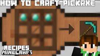 How to craft pickaxe in minecraft  minecraft recipe [upl. by Eniretac934]