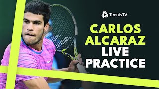 LIVE PRACTICE STREAM Carlos Alcaraz Hits With Francisco Cerundolo In Miami [upl. by Glantz]