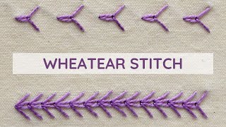 Wheatear Stitch and Detached Wheatear Stitch StepbyStep Embroidery Tutorial [upl. by Rosecan]