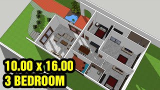 A124HOUSE MODEL DESIGN  1000 x 1600  3 BEDROOM [upl. by Ferreby]